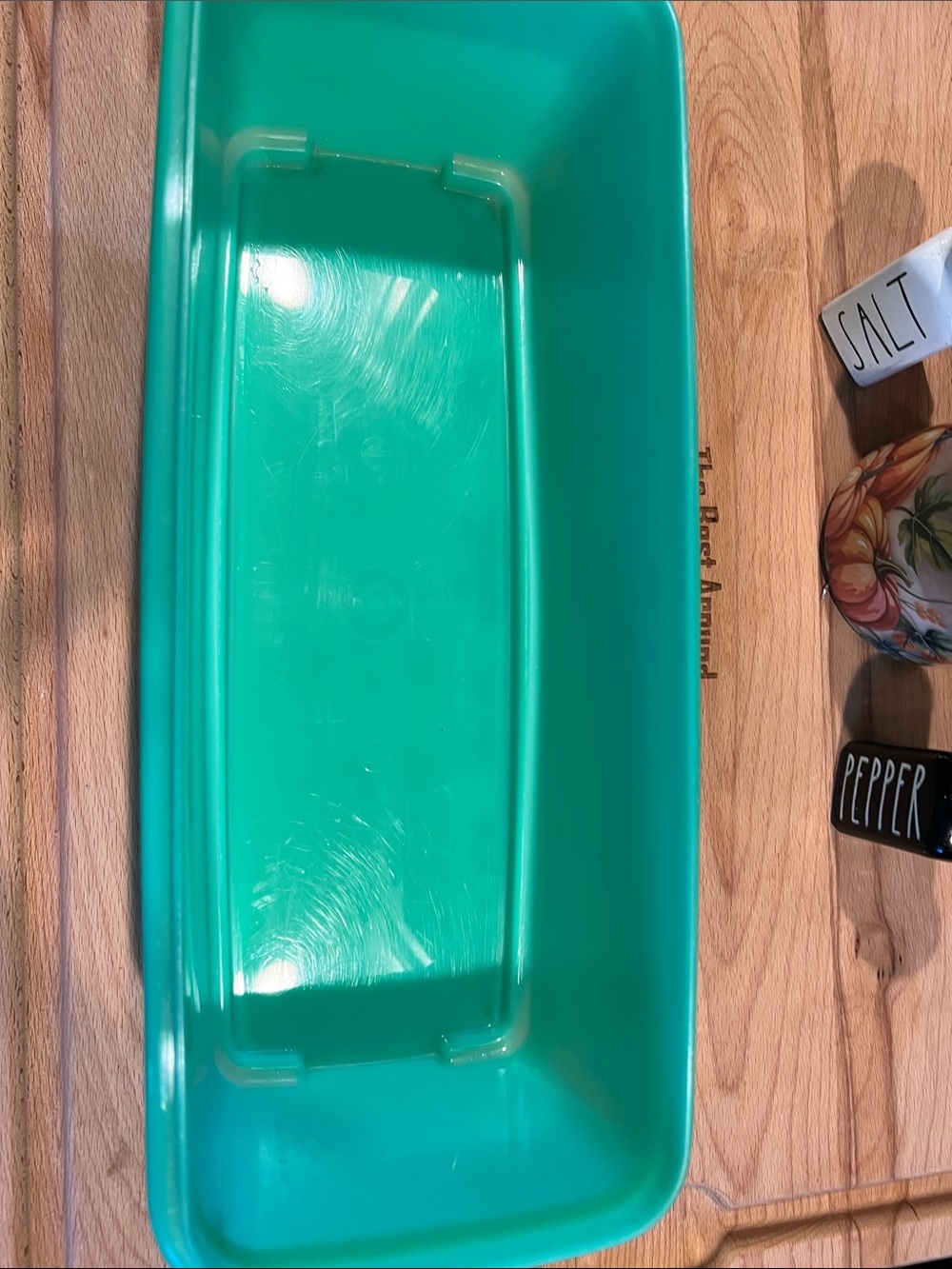 Tupperware Teal and Light Mint Rectangular Storage Container - Picture 4 of 5